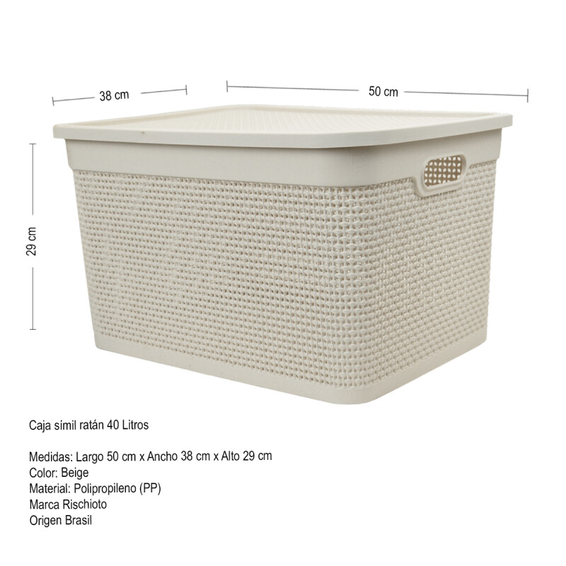 Set x2 Caja simil ratán 40 lts ARENA