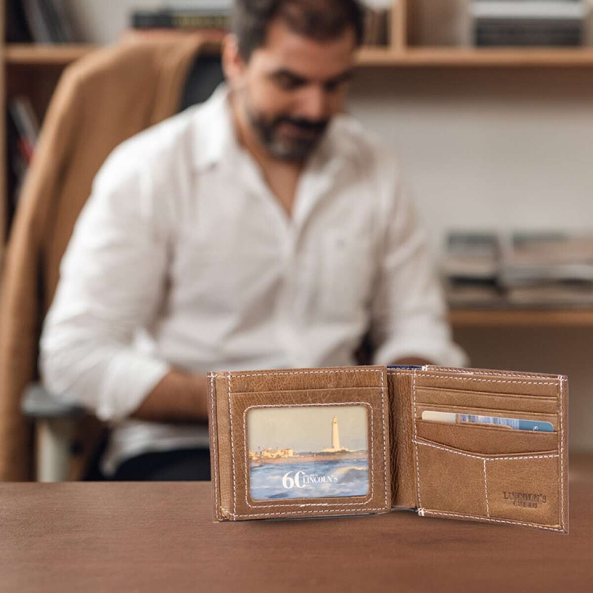 Billetera Cuero Perseo - Nuez 