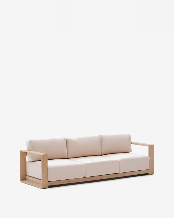 Sofá Ambra de 3 plazas de madera maciza de acacia con acabado claro 249 cm FSC 100% Sofá Ambra de 3 plazas de madera maciza de acacia con acabado claro 249 cm FSC 100%