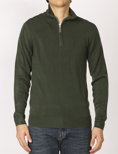 Sweater Medio Cierre Harrington Urban Verde Oscuro
