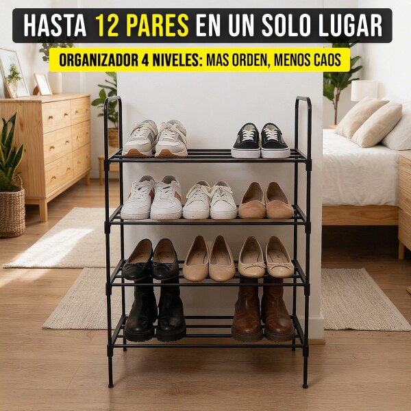 Zapatera Organizador de Zapatos IMBACK IBK-PER010 | 4 Niveles, Compacta, Multiuso y Resistente Zapatera Organizador de Zapatos IMBACK IBK-PER010 | 4 Niveles, Compacta, Multiuso y Resistente