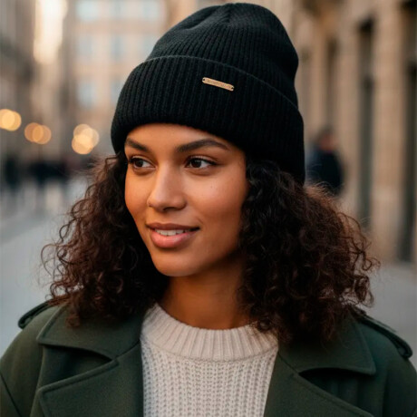 Gorro De Abrigo Denis Tejido Fino Varios Colores Negro