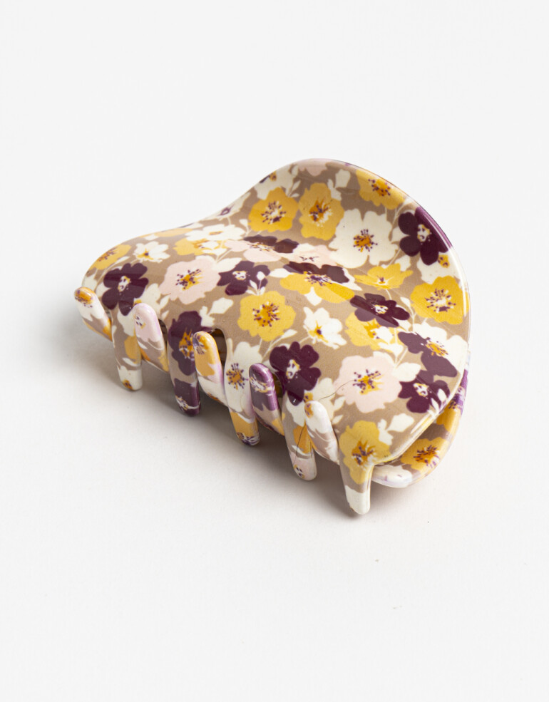 Broche Flores Broche Grande Estampado De Acrilico. - Estampado Flores
