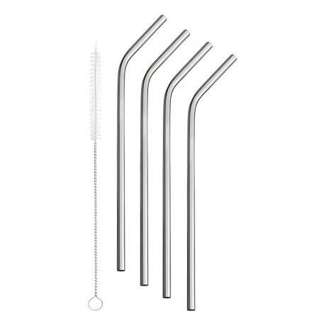 Set x4 sorbitos Tramontina en acero inox. con cepillo limpiador Set x4 sorbitos Tramontina en acero inox. con cepillo limpiador