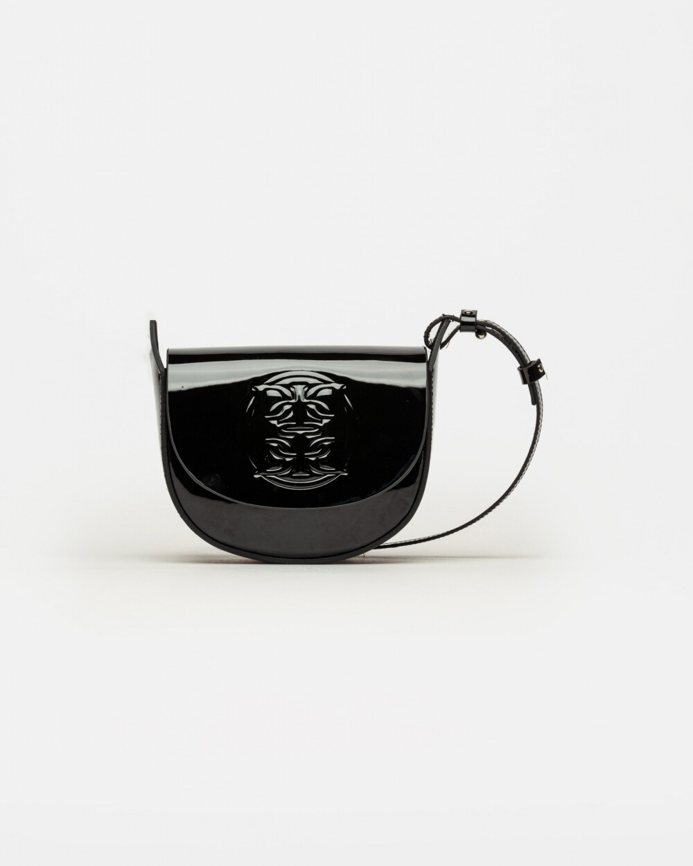Mini bag Aura en cuero charol Negro