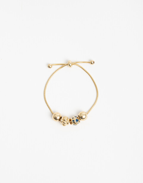 Pulseras Flexibles Metal Pulsera Flexible Dijes - Dorado