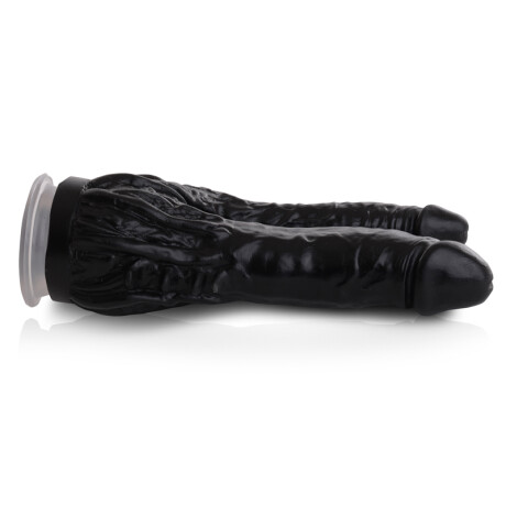 Consolador Doble Placer Con Ventosa Negro