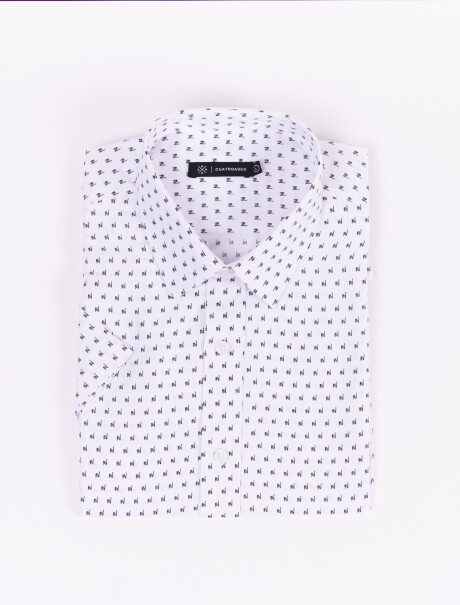 Camisa m/c estampada blanco