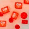 Seet 4 cubos Glo Pals Iluminados Activados por agua Rojo