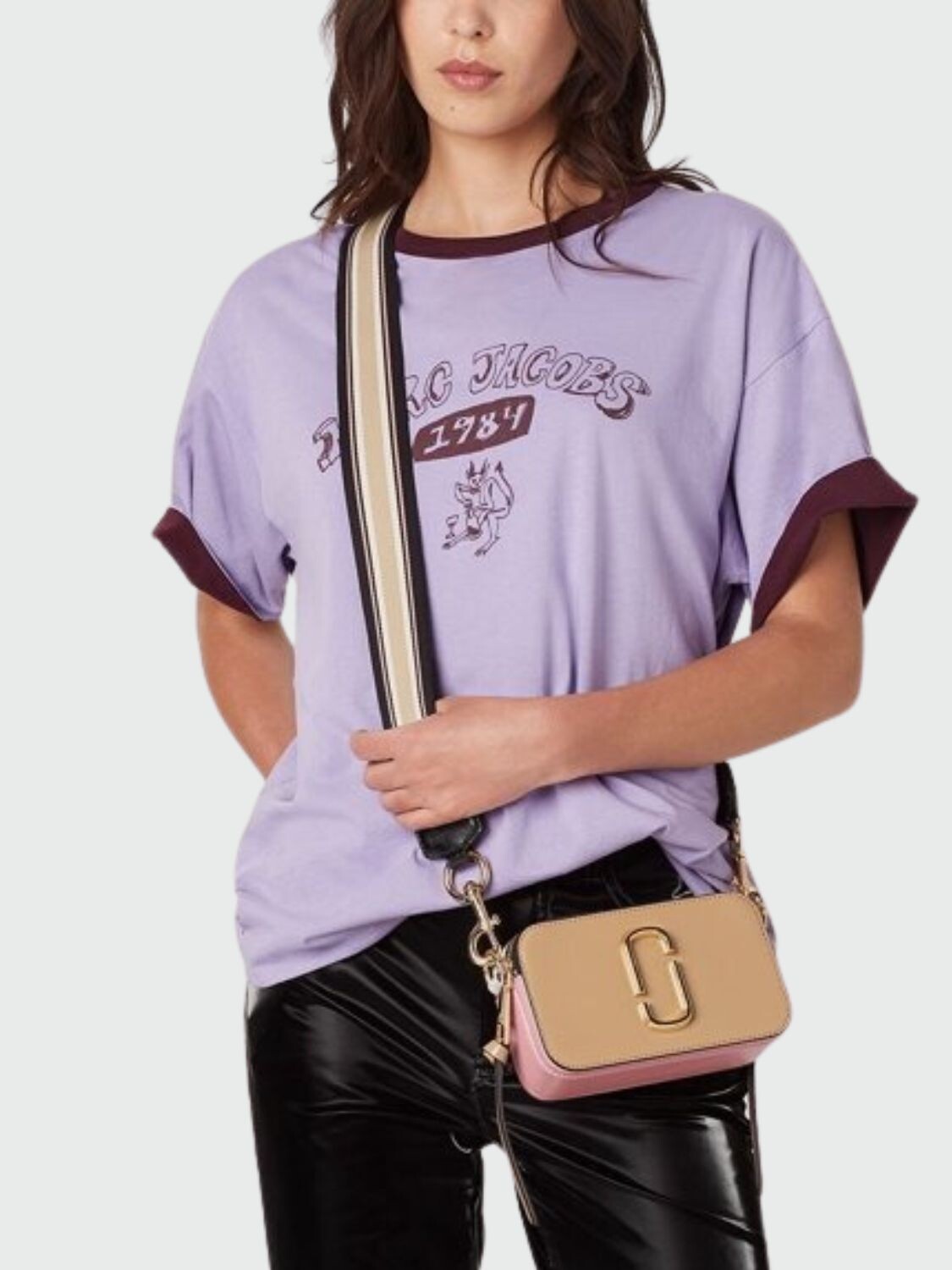 Marc Jacobs - Bolso Snapshot cruzado de cuero Beige