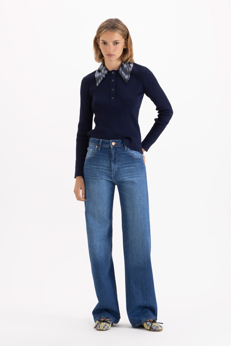 JEANS JARVIS MID BLUE Azul