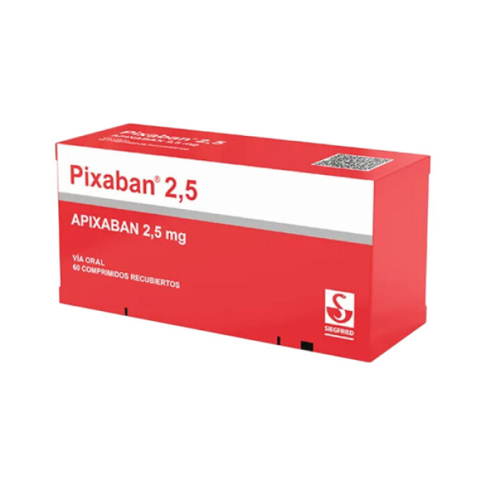 PIXABAN 2,5 MG. CJ X 60 COMP. REC. única