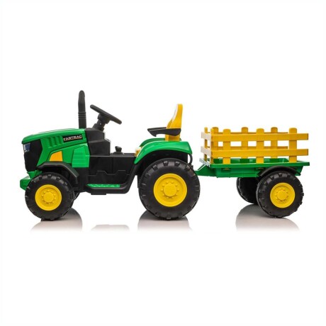 Tractor A Batería Para Niños Con Acoplado - Verde Y Amarillo Tractor A Batería Para Niños Con Acoplado - Verde Y Amarillo