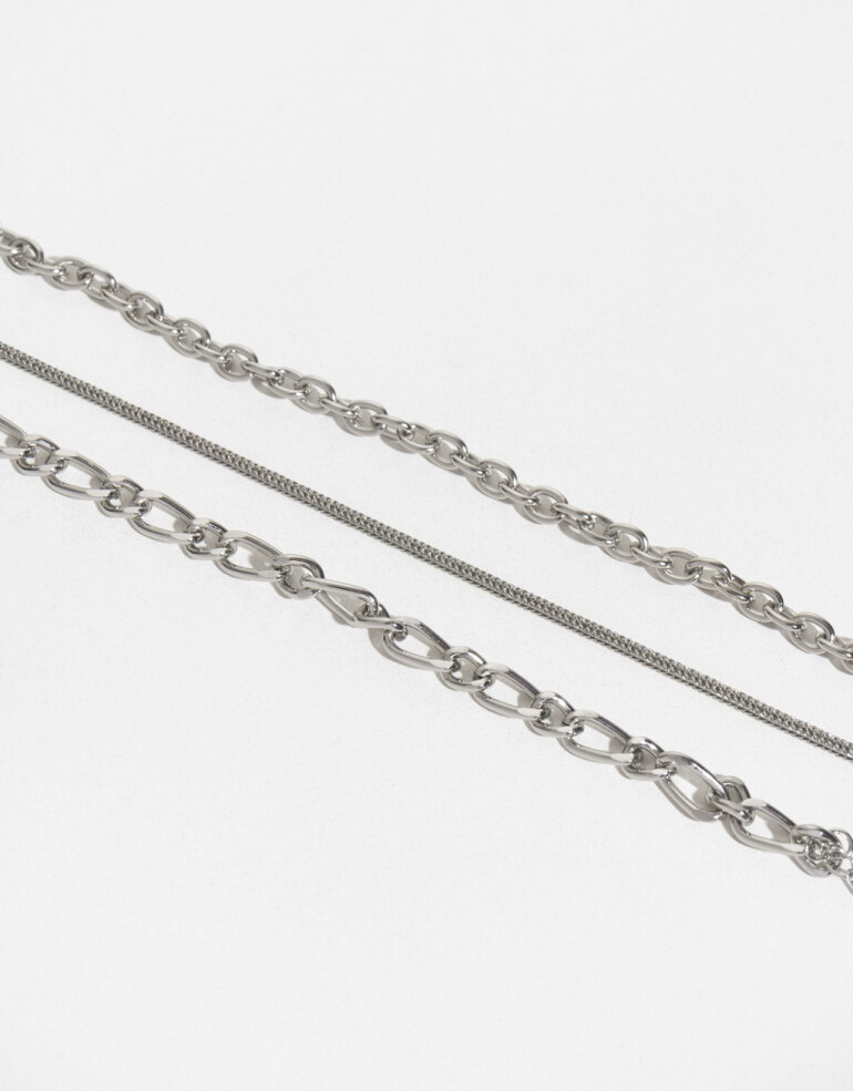 Pulseras Flexibles Sets Metal Set De Pulseras De Metal - Plateado Rodio