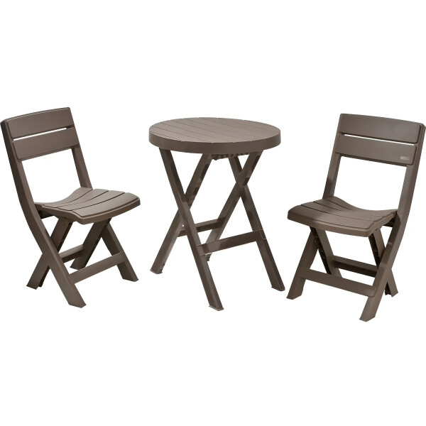 COMBO KIT MESA REDONDA DOS SILLAS PLEGABLE RIMAX BARU MOCCA PLASTICO COMBO KIT MESA REDONDA DOS SILLAS PLEGABLE RIMAX BARU MOCCA PLASTICO