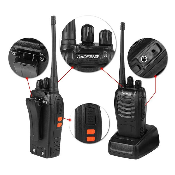 Kit X 2 Handy Baofeng Radio Walkie Talkie Bf888s 16ch Uhf + Auricular Manos Libres Bandas De Frecuencia 16 Color Negro Kit X 2 Handy Baofeng Radio Walkie Talkie Bf888s 16ch Uhf + Auricular Manos Libres Bandas De Frecuencia 16 Color Negro