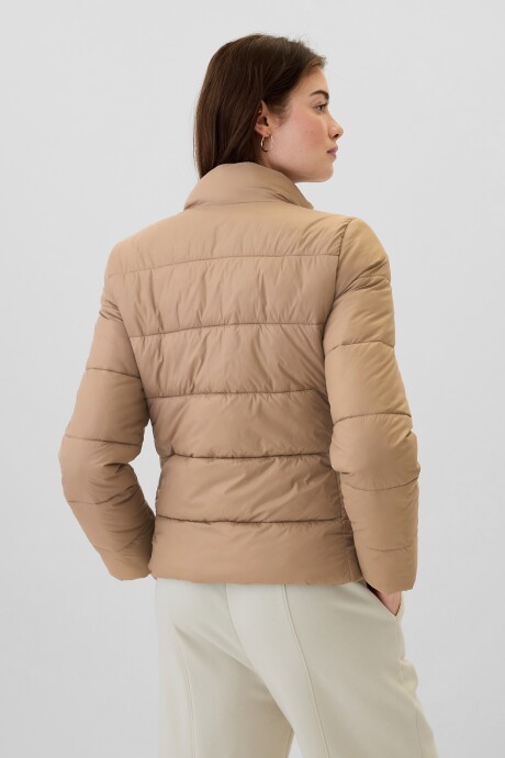 Campera Puffer Logo Gap Mujer Warm Golden Brown 701