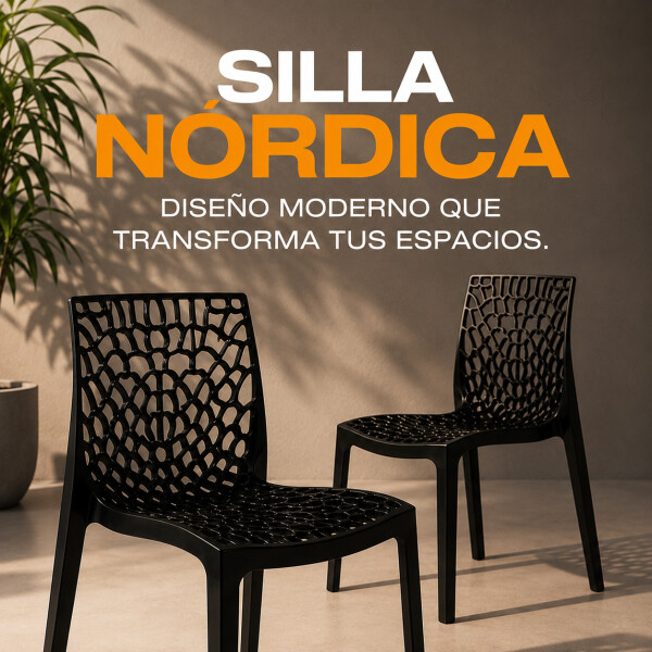 Silla Comedor ComboHome Gruvyer Pack X2 Negro 1