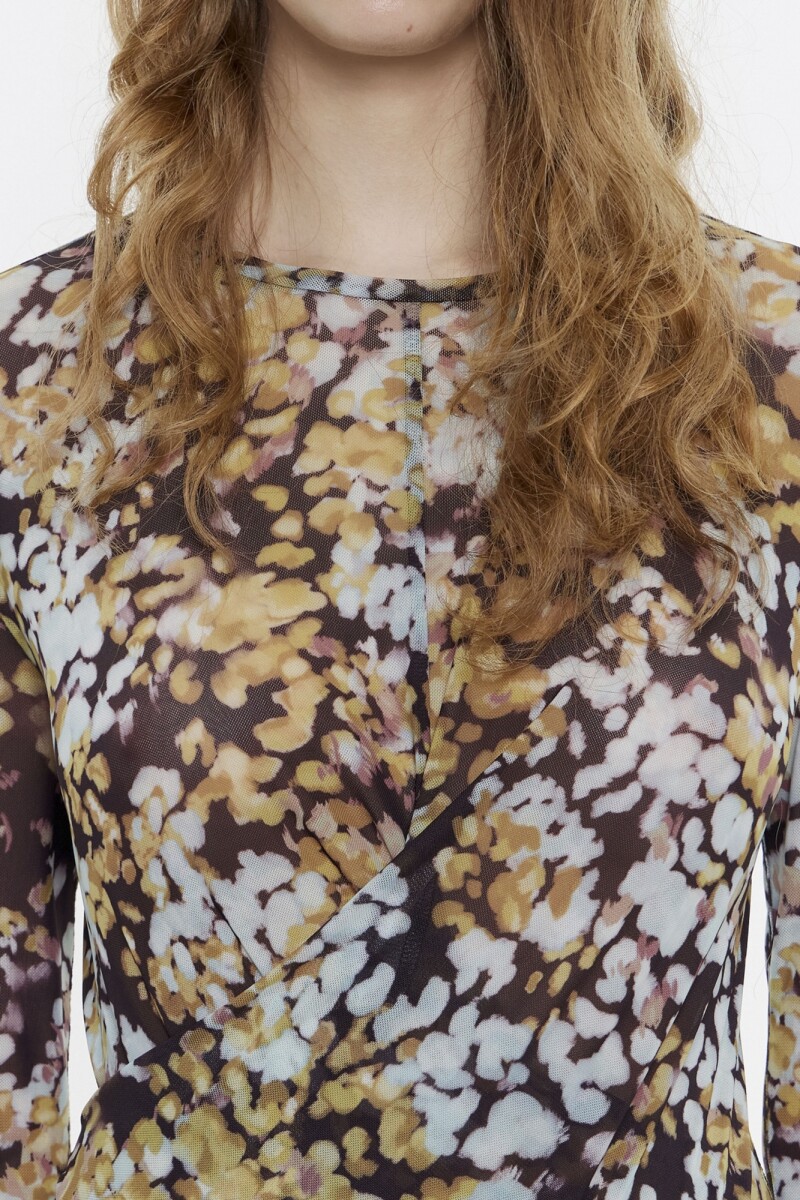 CAMISETA TUL LEOMIMOSA Ocre