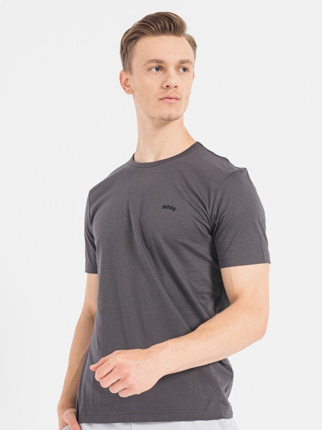 Hugo Boss -Remera básica de algodón, regular fit, TEE CURVED 0