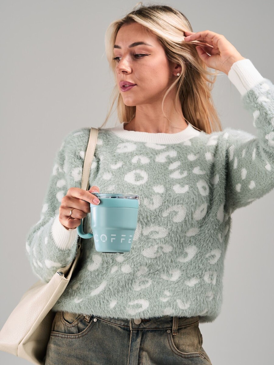 Buzo Animal Print Slowly - Light Green Off 