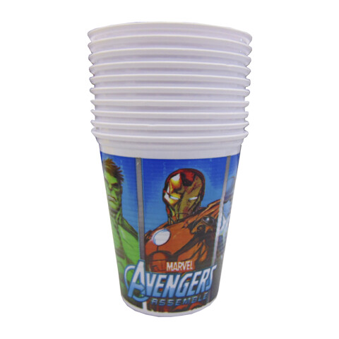 Cotillón Vaso Spiderman y Avengers x10 AVENGERS