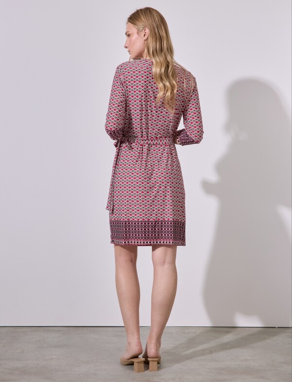 Vestido Cruzado Printed MULTI/FUCSIA