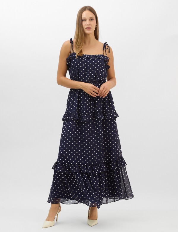 Vestido Maxi Lunares AZUL/MULTI