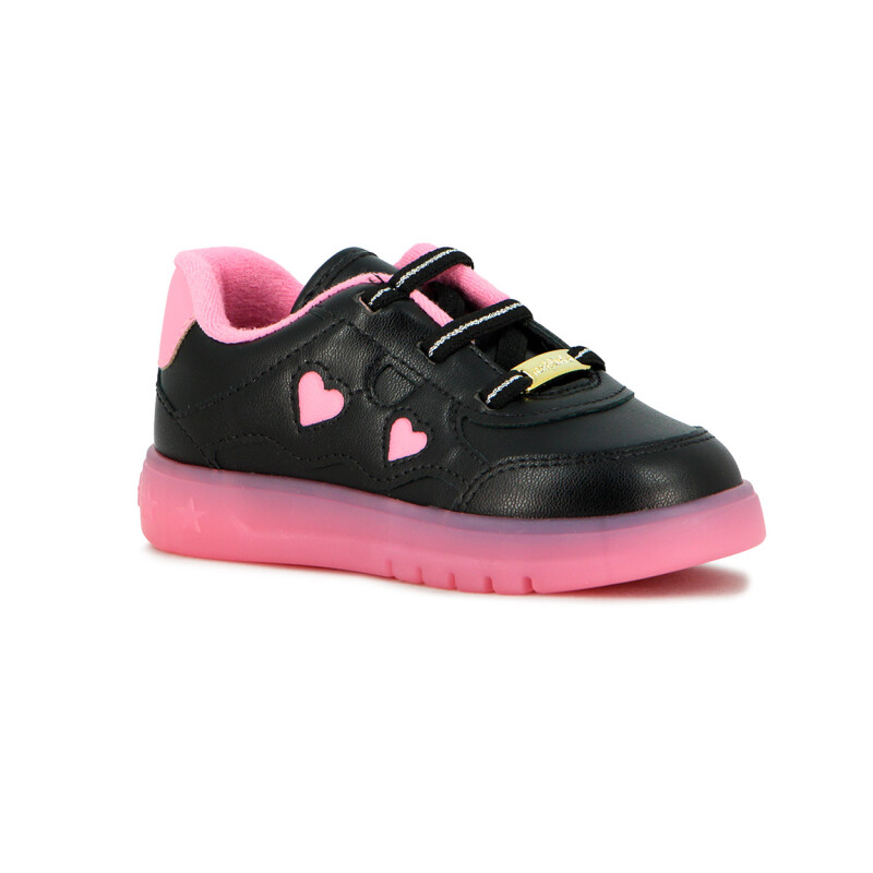Molekinha Zapato Casual Infantil C/luces Negro-rosa Claro