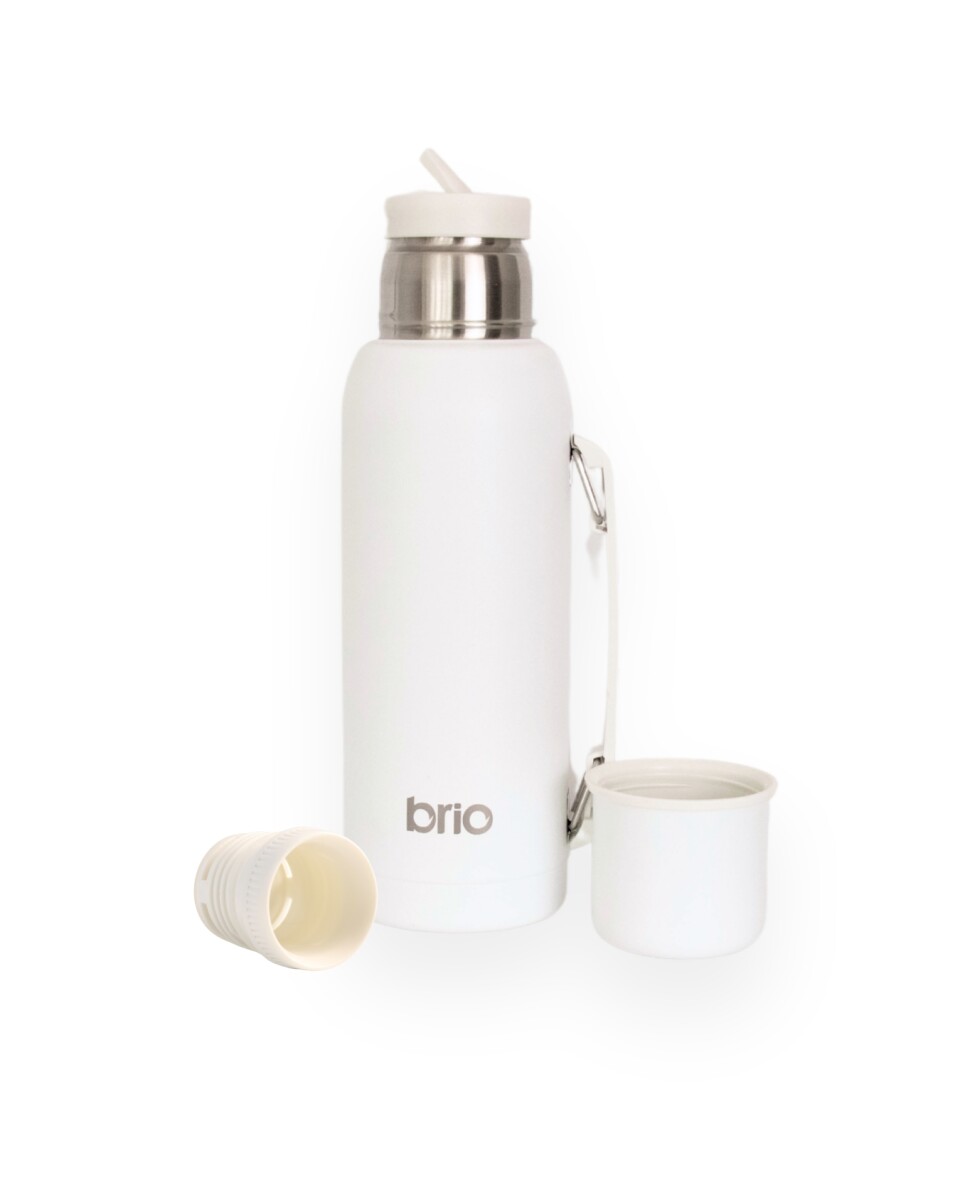 Termo 1 Litro Acero Inox brio Con Pico Cebador - Blanco 