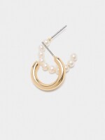 Set De Aros Abiertos Con Perlas blanco