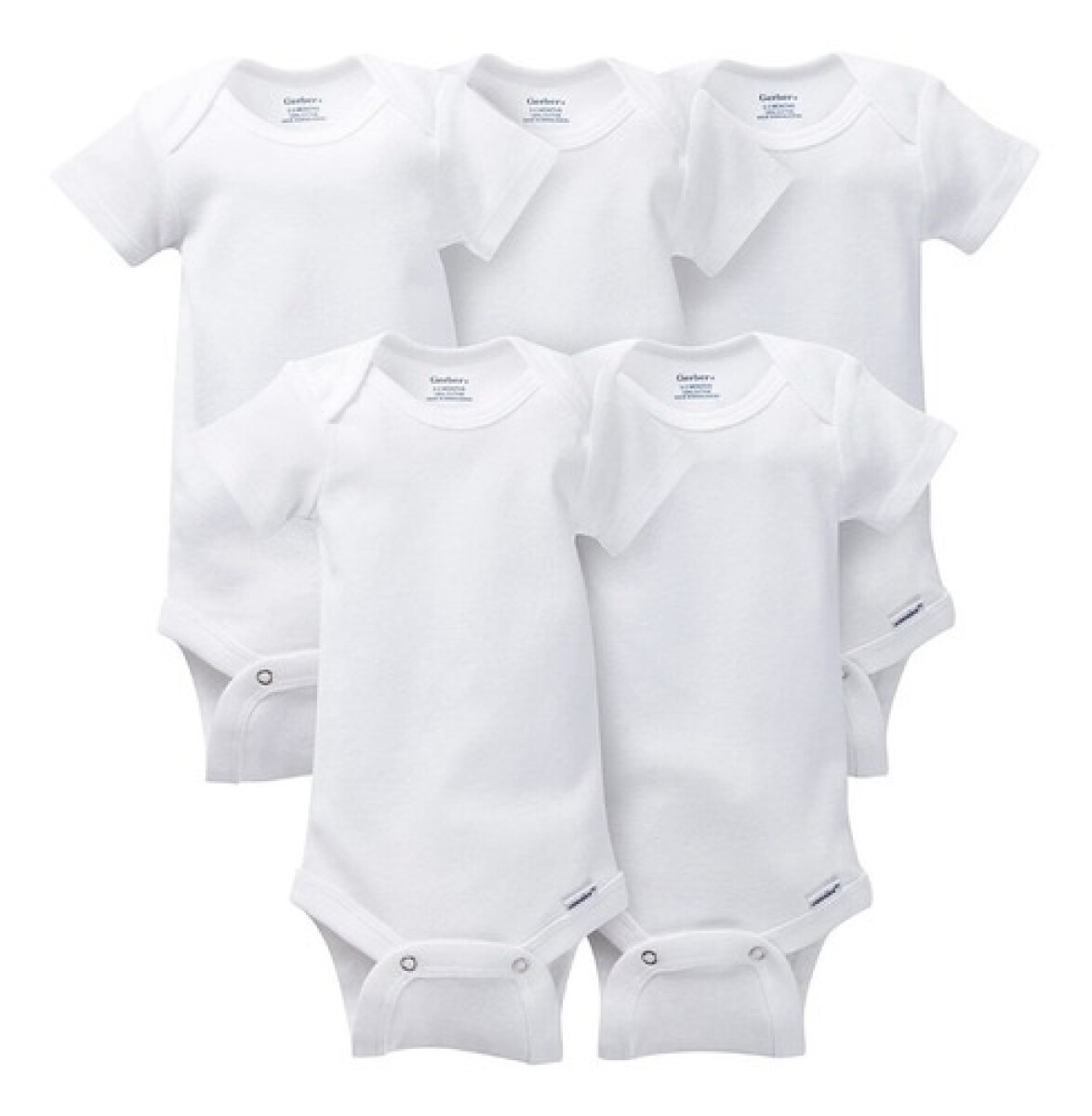 Set De 5 Bodies M/c Blancos 6-9 M Gerber 