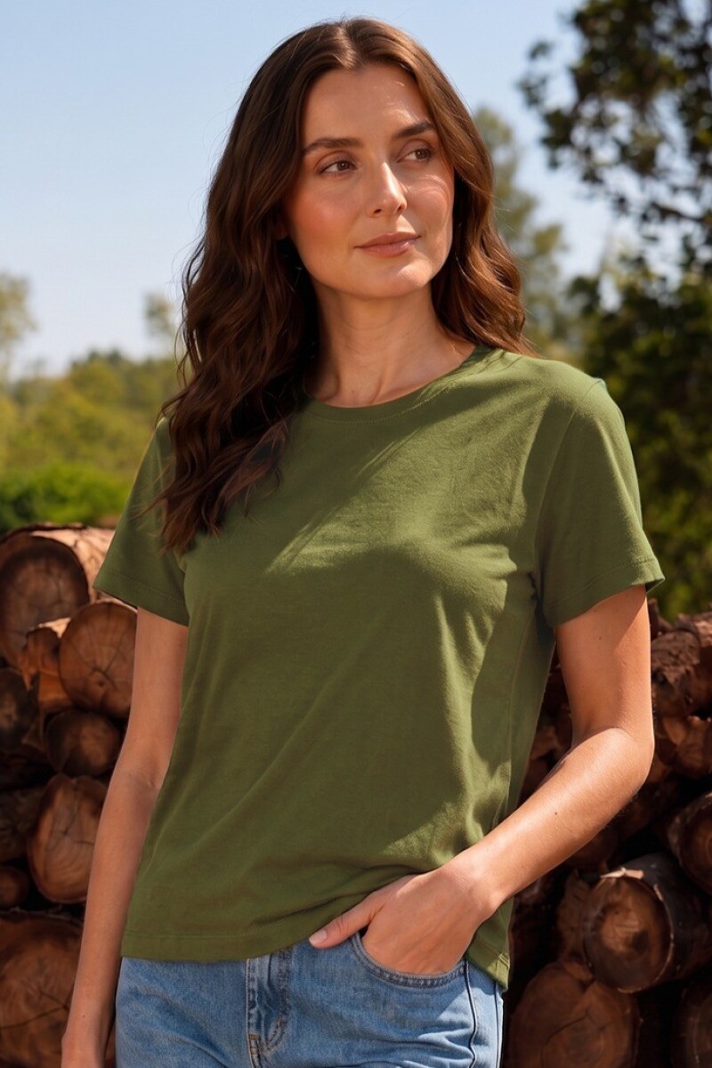 Remera Básica. VERDE MILITAR