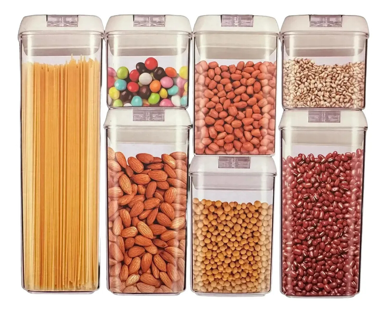 Set 7 contenedores táper tupper herméticos para alimentos con tapa 