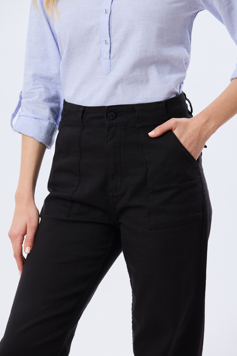 PANTALÓN DE GABARDINA Negro