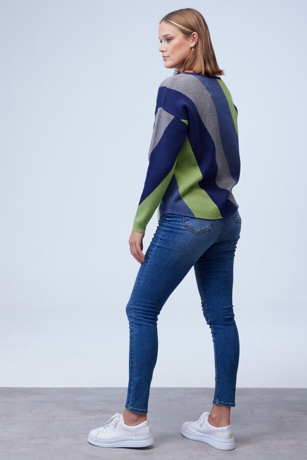 Buzo Dolman Colorblock MULTI/VERDE