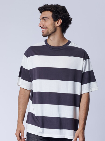 Remera rayas Gris