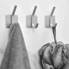 Gancho autoadhesivo doble acero inoxidable para pared plateado