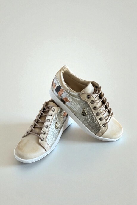 Sneakers Dasha Natu Y Dorado Con Arte Sneakers Dasha Natu Y Dorado Con Arte