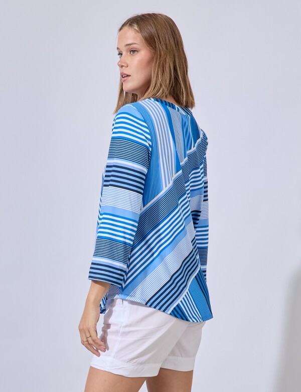 Blusa Lineas MULTI/AZUL