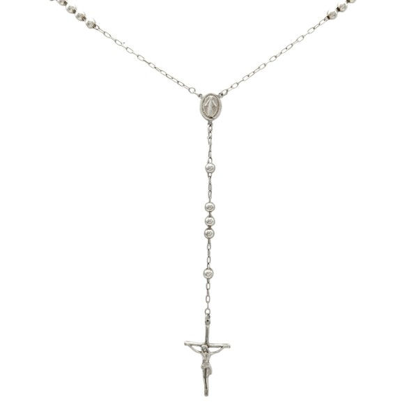 Rosario Virgen Milagrosa - Plata 925 - Sin Piedra - RO3003 sinpiedra