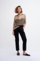 Pantalon chino con pretina cruzada negro