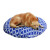 Cama Colchon Perro Gato Grande Redondo Puff Comodo 70 Cm Variante Color Azul con Rombos