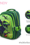 Mochila escolar 3D dinosaurio Verde