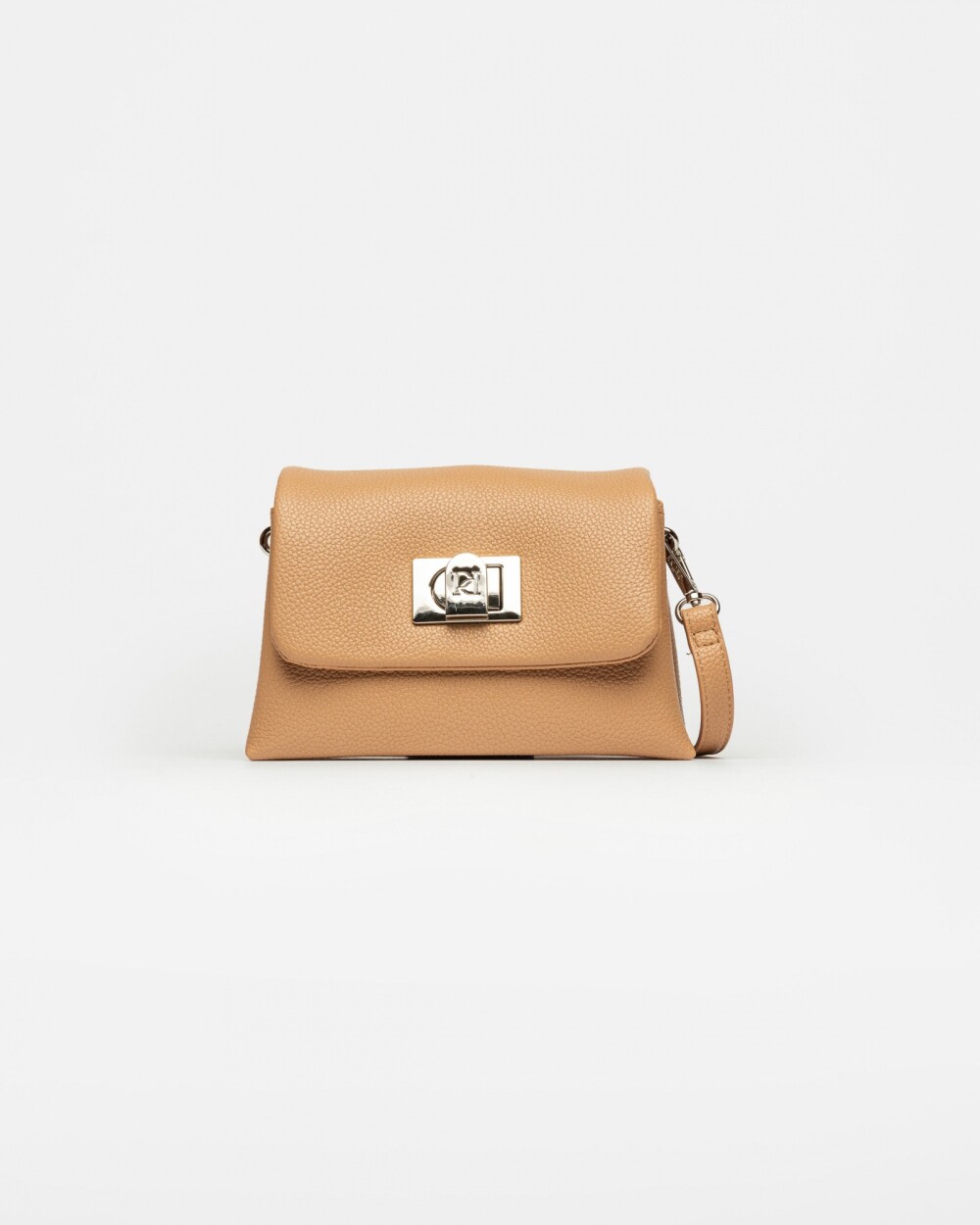 Mini bag Leisure en efecto cuero graneado Camel