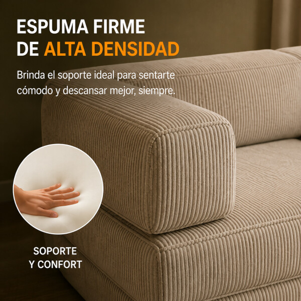 Sofá Sillón Cama ComboHome Teddy Premium 3 Cuerpos Corderoy Marrón 1