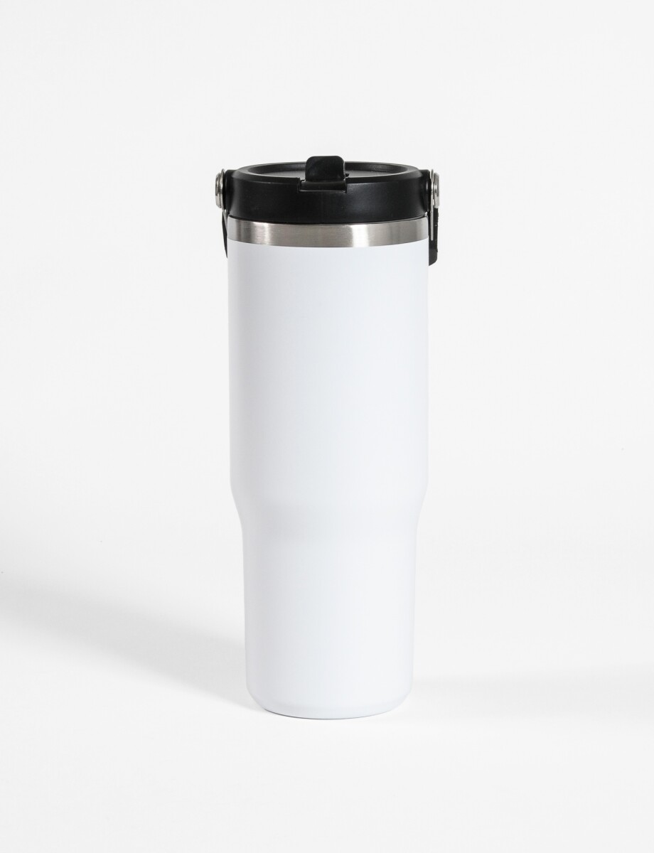 Vaso termo acero inoxidable - blanco 