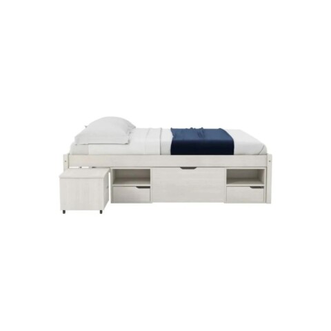 CAMA 2 PLAZAS CON CAJONES CHARME LINEA FUNCIONAL - BLANCO 90 ROBLES Cama 2 Plazas Con Cajones Charme Linea Funcional - Blanco 90 Robles