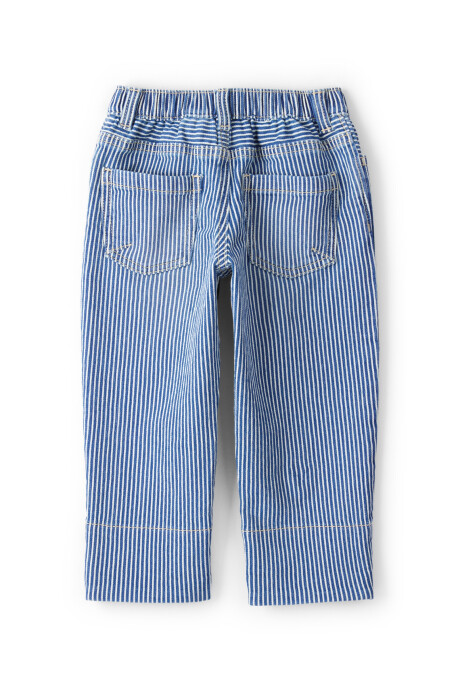 Pantalón con dobladillo rojo y diseño a rayas Sin color