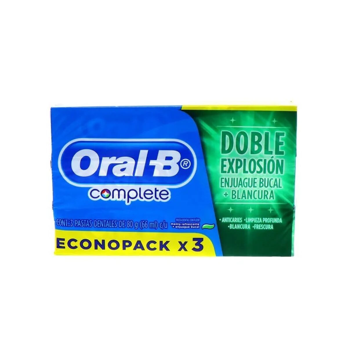 Pack x3 Pasta Dental Oral-B Complete 2 en 1 90g 